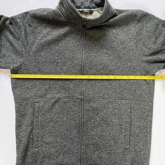 The North Face Men’s Medium Gray Fleece Full Zip Jacket with Shoulder Patch Logo - Picture 7 of 12